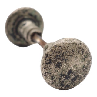 Pair of Antique Arts & Crafts Hammered Bronze Passage Door Knobs For Sale