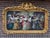 This striking 1960s Italian Rococo Revival framed textile artwork combines sculptural carved beechwood with a richly...