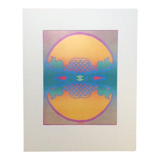 Vintage Peter Max Psychedelic Pop Art Print in 16x20 Mat: "1,2,3, Infinity", EUC For Sale