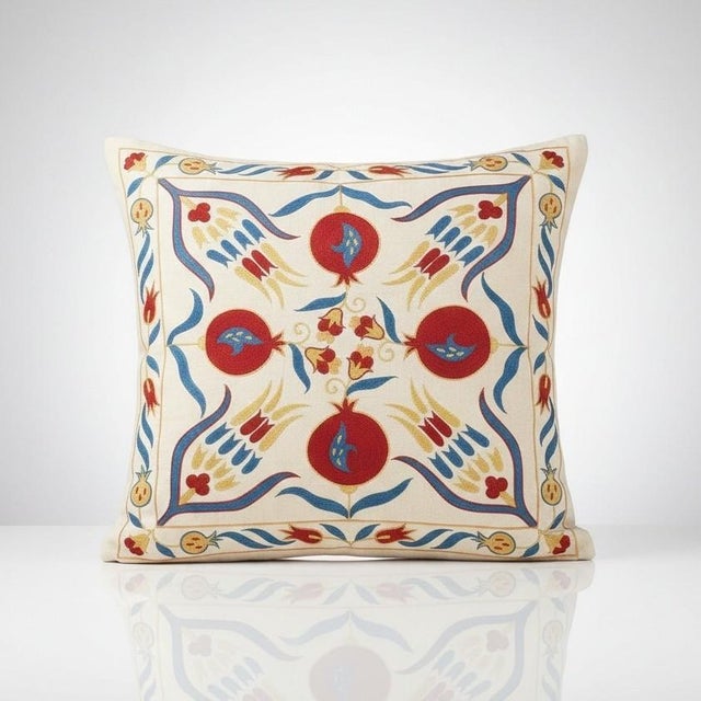 New Hand-Embroidered 100% Silk Cushion Cover – Authentic Uzbek Textile Art Elevate your home décor with this exquisite...