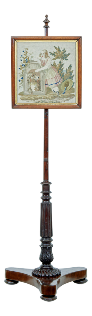 William IV Mahogany Pole Screen, 1830