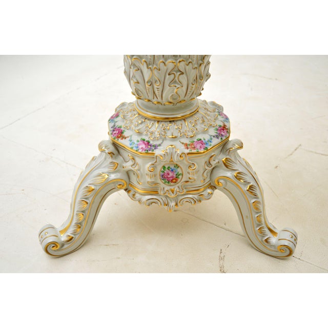 Brown Porcelain Side Table in the style of Dresden for Von Schierholz, 1950s For Sale - Image 8 of 11