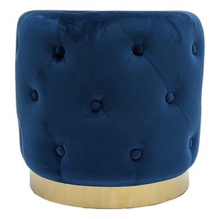 Saxon Blue Velvet Stool - Blue Velvet For Sale