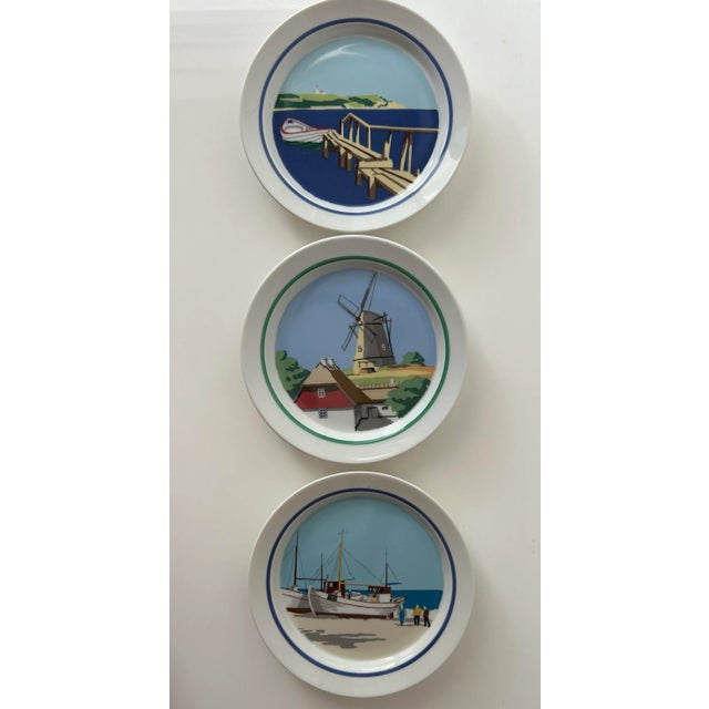 Late 20th Century Coastal Wall Plates by Royal Copenhagen Set of 3- Made in Denmark For Sale - Image 9 of 9