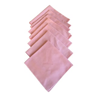 Vintage Late 20th Century Pink Dinner Napkins- Set of 7 For Sale