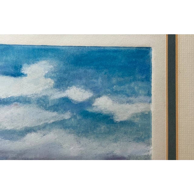 Blue Vintage 82 Leigh Royer Landscape Abstract Expressionism Pastel West Bay Painting For Sale - Image 8 of 11