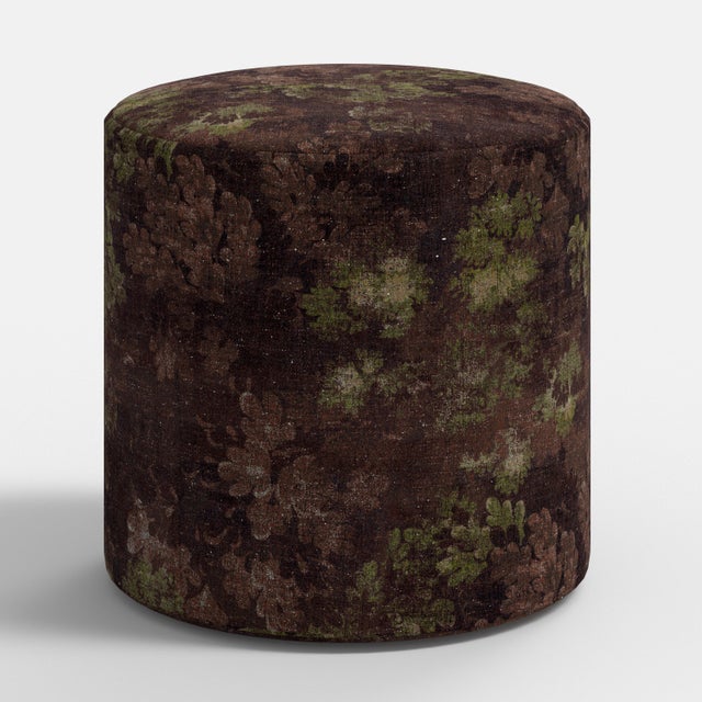 Spritely Home Tambor Ottoman in Verdure Merlot For Sale - Image 4 of 4