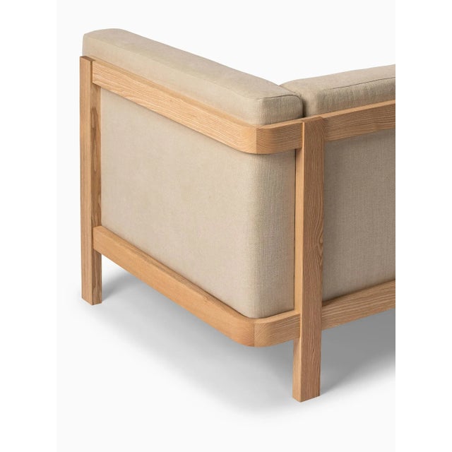 Beige Minimalist Modern Sofa in Ash and Fabric by Julien Renault For Sale - Image 8 of 12
