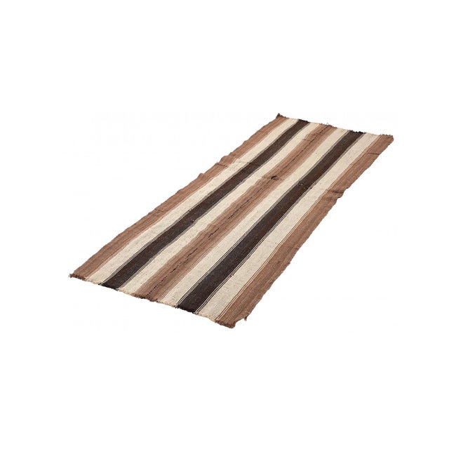 Mid-Century Modern Vintage Striped Turkish Kilim Rug - 3`2″ X 8`10″ For Sale - Image 3 of 6