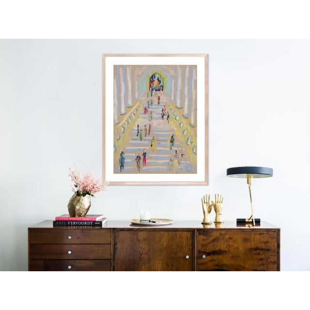 DESCRIPTION: At the Museum by Happy Menocal in Natural Maple Frame, Small Art Print SPECIFICATIONS: Type: Framed Paper....