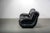 Italian Space Age Black Leather 2-Seater Sofa, 1985 For Sale - Image 4 of 14