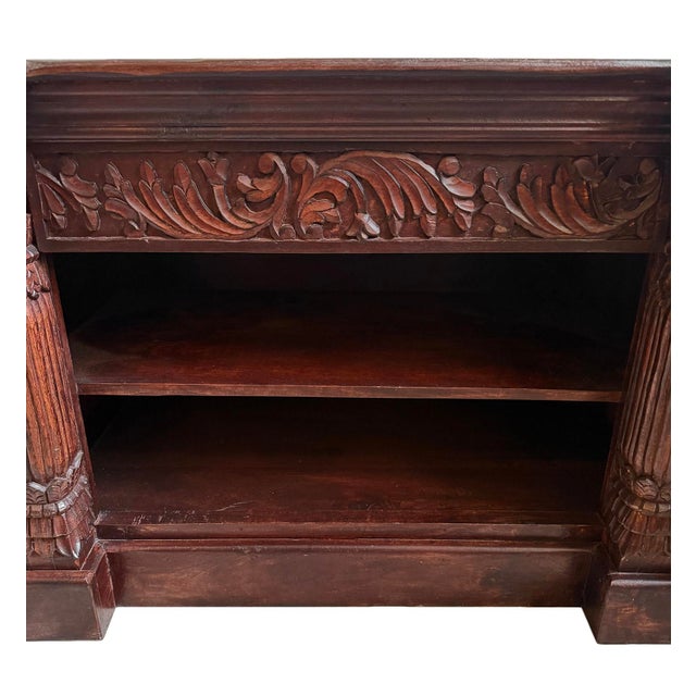 Vintage Colonial Walnut Stained Media Cabinet For Sale - Image 4 of 12