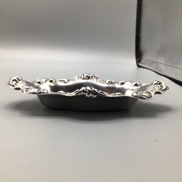 Metal Antique International Silver Co. “W” Monogrammed Sterling Silver Pin Tray For Sale - Image 7 of 12