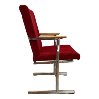 Vintage Chair in Red and Chrome For Sale