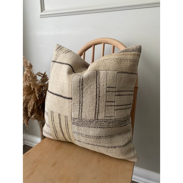 Tribal Vintage Striped Pillow Cover For Sale - Image 3 of 7