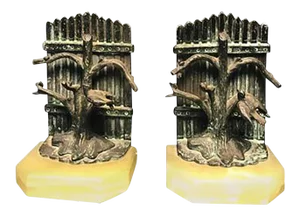1970s Bookends With Birds in the Manner of Giacometti - a Pair