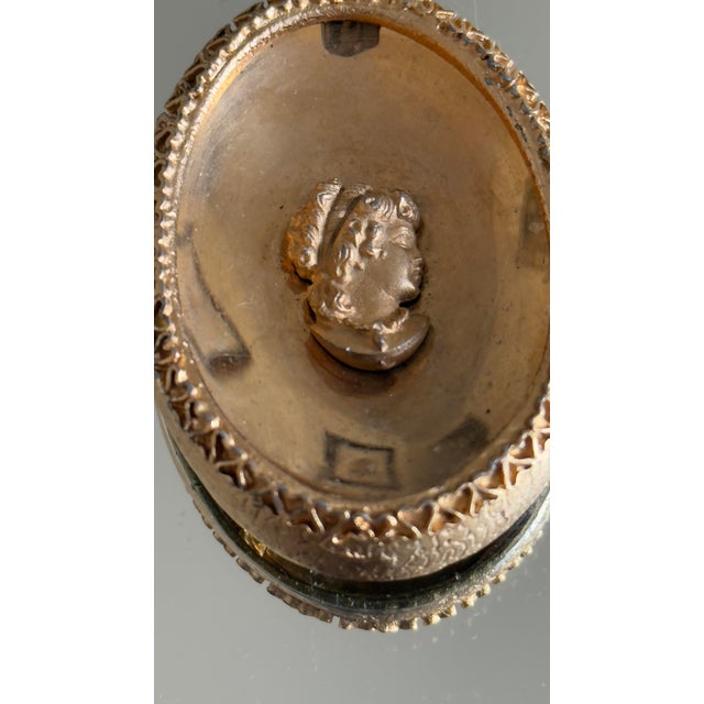 Metal 1970s Victoiran/Edwardian Oval Raised Cameo Necklace For Sale - Image 7 of 10