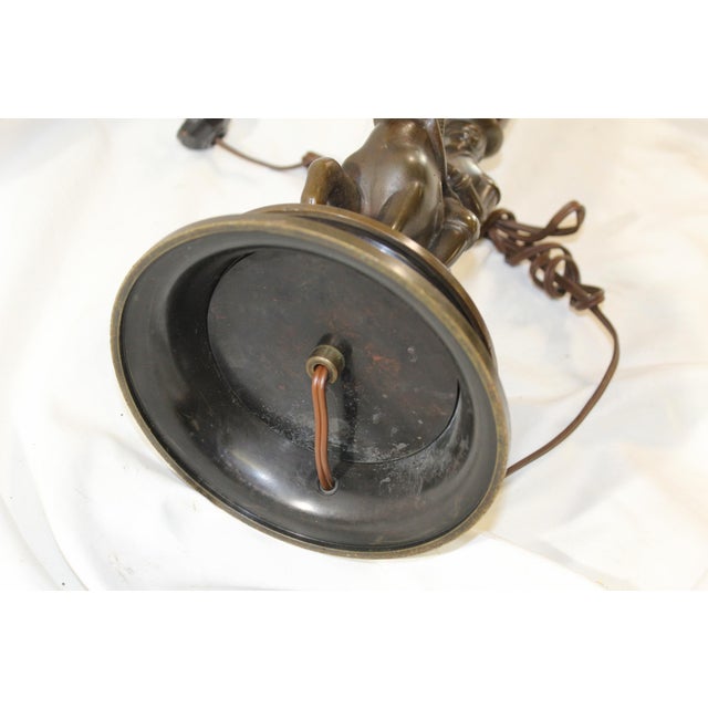 Art Deco Art Nouveau Original Lamp Bronze Base Circa 1920s For Sale In Los Angeles - Image 6 of 12