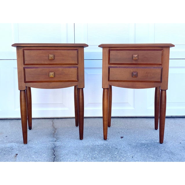 1980s Ethan Allen Solid Maple Nightstands a Pair Chairish