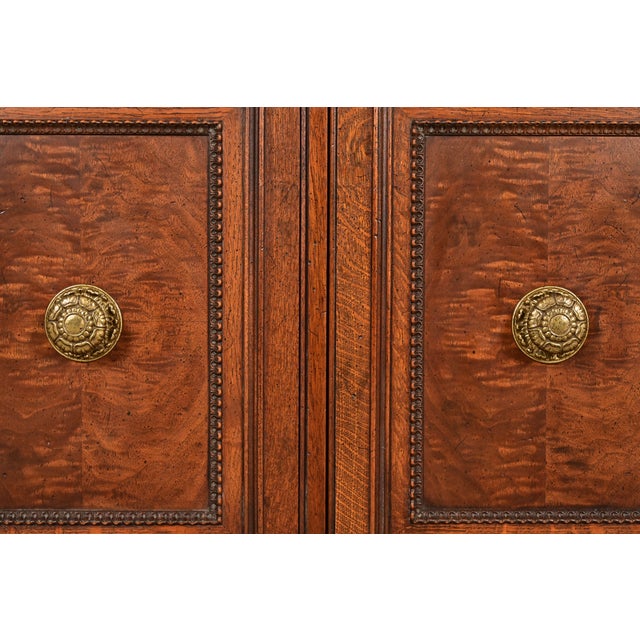Henredon French Regency Louis XVI Carved Walnut and Oak Sideboard Credenza or Bar Cabinet For Sale - Image 11 of 16