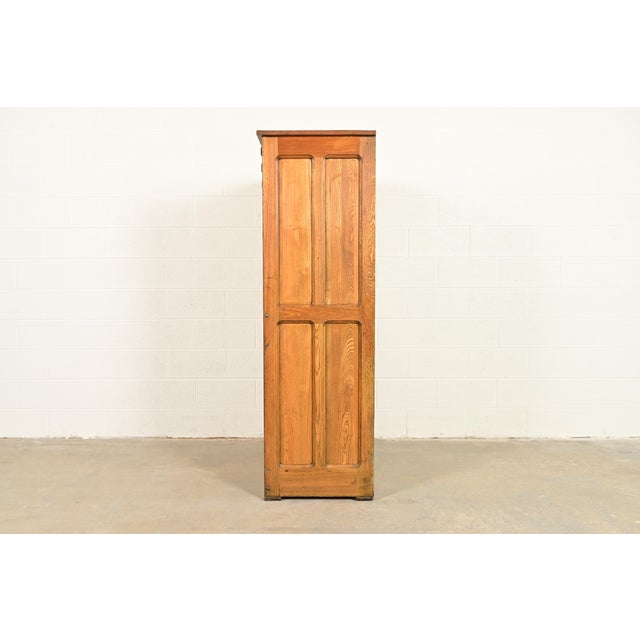 Antique Arts & Crafts Oak 40-Drawer Architect's Blueprint Flat File Cabinet, Circa 1900 For Sale - Image 11 of 13