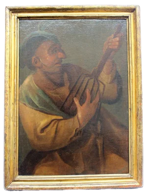 Italian School Artist, The Musician, 17th Century, Oil on Canvas, Framed