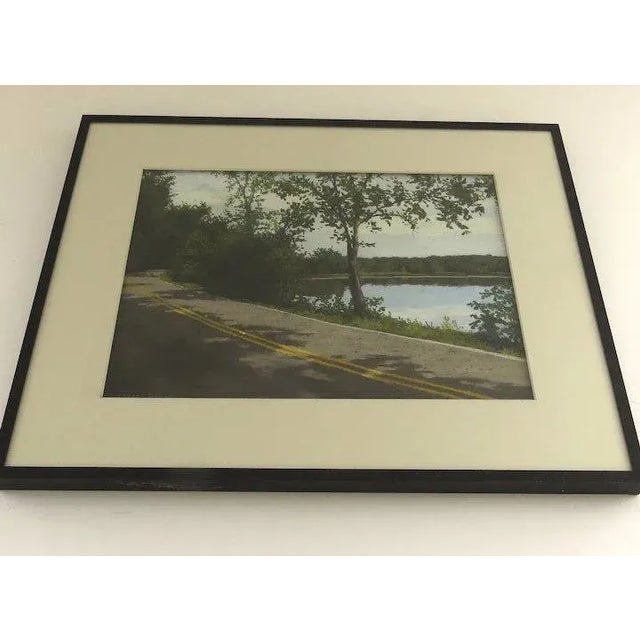 Drawing/Sketching Materials "The Big Turn" Contemporary Landscape Oil Pastel Drawing by Laura Strowe, Framed For Sale - Image 7 of 13