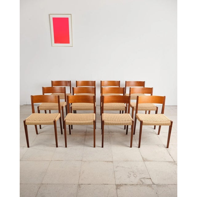 Pia Dining Chairs in Walnut and Teak by Poul Cadovius, Denmark, 1950s, Set of 12 For Sale - Image 9 of 18