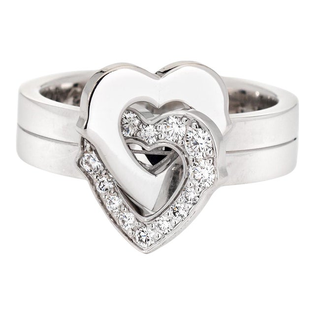 Cartier Double Heart Ring, Size 12, 18K Gold, Women's, Used