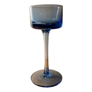 Vintage Sheringham Candleholder in Blue Glass from Wedgewood For Sale