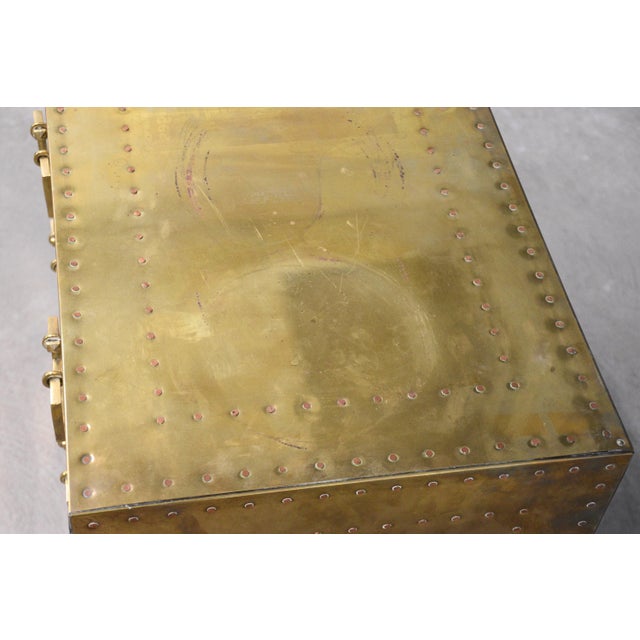 Metal 1970s Brass Nightstand Chest by Sarreid LTD Italy For Sale - Image 7 of 11
