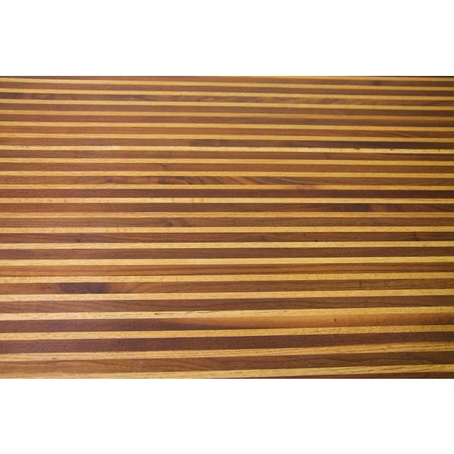 1980s Walnut and Oak Desk With X Shaped Legs For Sale - Image 4 of 8