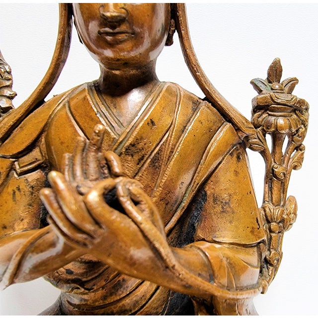 18th Century Buddha Priest in Bronze, Nepal For Sale - Image 9 of 14
