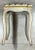 Mid-Century Modern Vintage Gray and Gold Painted Wood Stool For Sale - Image 3 of 11