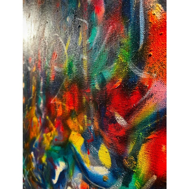 Jon Atac, Expression 1, 1989, Large Oil on Canvas For Sale - Image 4 of 10