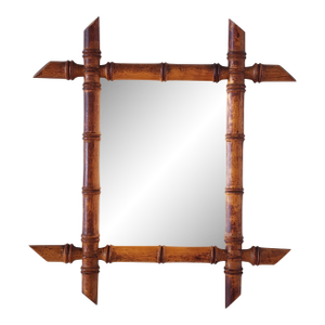 Antique French Faux Bamboo Wall Mirror