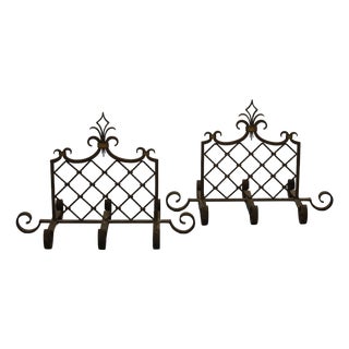 Royal Lily Wrought Iron Grids, Set of 2 For Sale