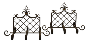 Royal Lily Wrought Iron Grids, Set of 2