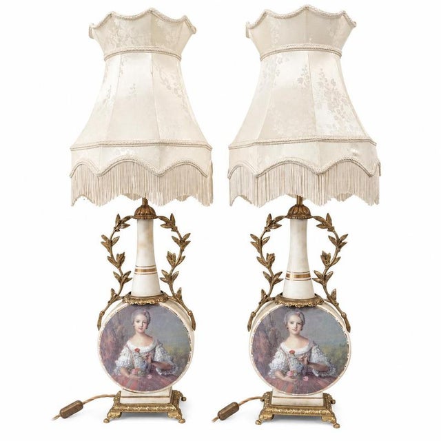 Napoleon III Glass and Bronze Lamps, Set of 2 For Sale - Image 3 of 9