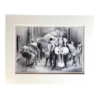 Vintage 1939 Print in 11x14 Mat, Ready to Frame: Adolf Dehn, "Art Lovers", EUC For Sale