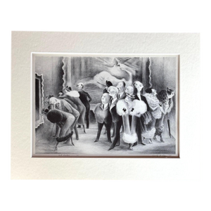 Vintage 1939 Print in 11x14 Mat, Ready to Frame: Adolf Dehn, "Art Lovers", EUC