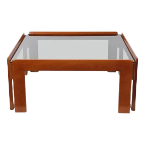 Mid-Century Italian Square Wood Coffee Table by Afra & Tobia Scarpa, 1960s