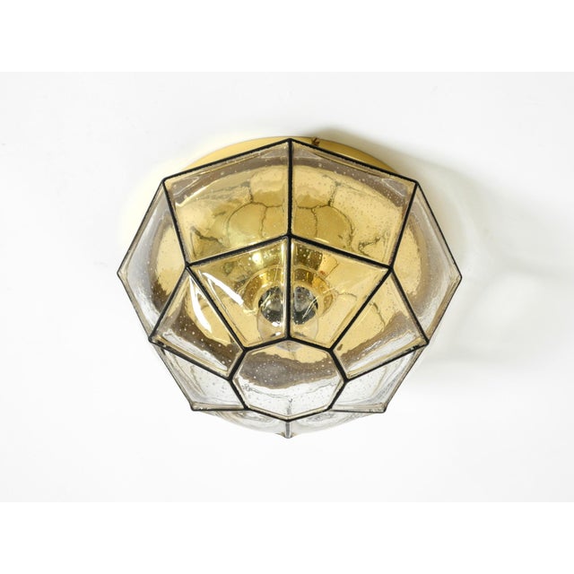 Mid-Century Modern Vintage Glass Ceiling Lamp in Octagon Shape from Limburg, 1970s For Sale - Image 3 of 18