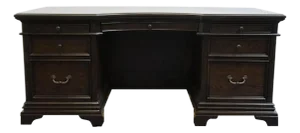Aspenhome Walnut Contemporary Traditional Style 72" Curved Executive Office Desk - Molasses Brown Finish 124-300