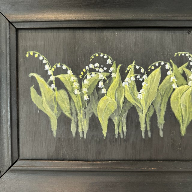 2020s Oil on Wood Framed Painting of Lily of the Valley For Sale - Image 5 of 6