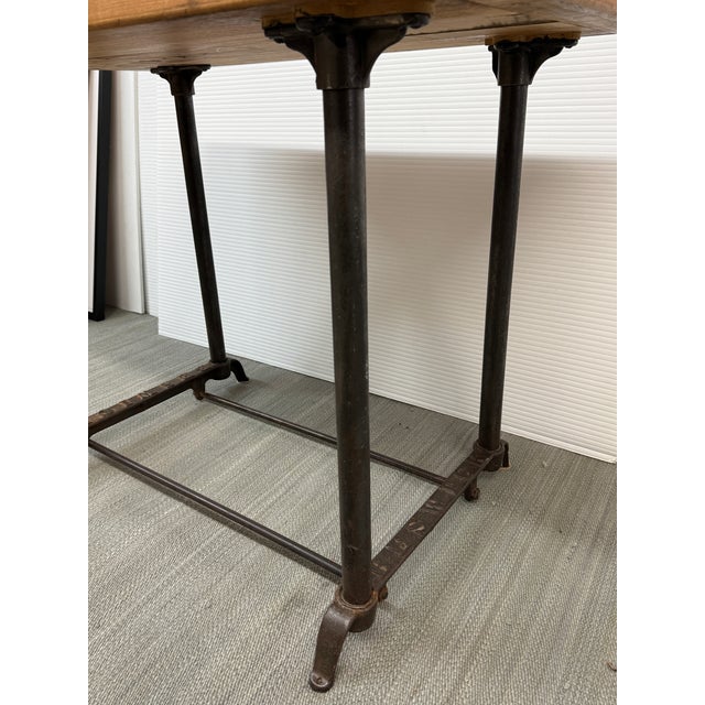 Bewick Industrial Wood & Iron Table For Sale In San Francisco - Image 6 of 12