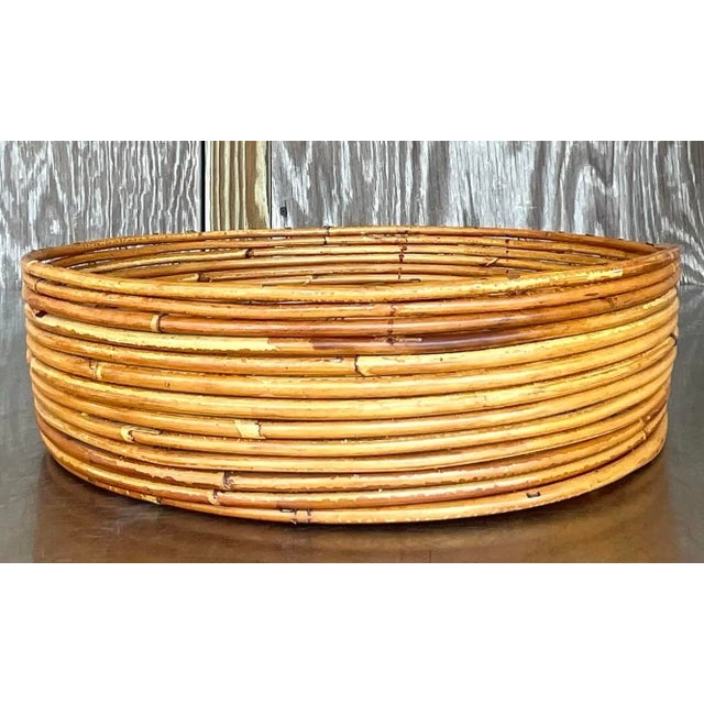 Wood Vintage Coastal Italian Pencil Reed Tray For Sale - Image 7 of 8