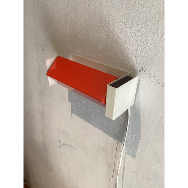 Metal Wall Lamp by Niek Hiemstra Orange for Hiemstra Evolux, 1970 For Sale - Image 7 of 9