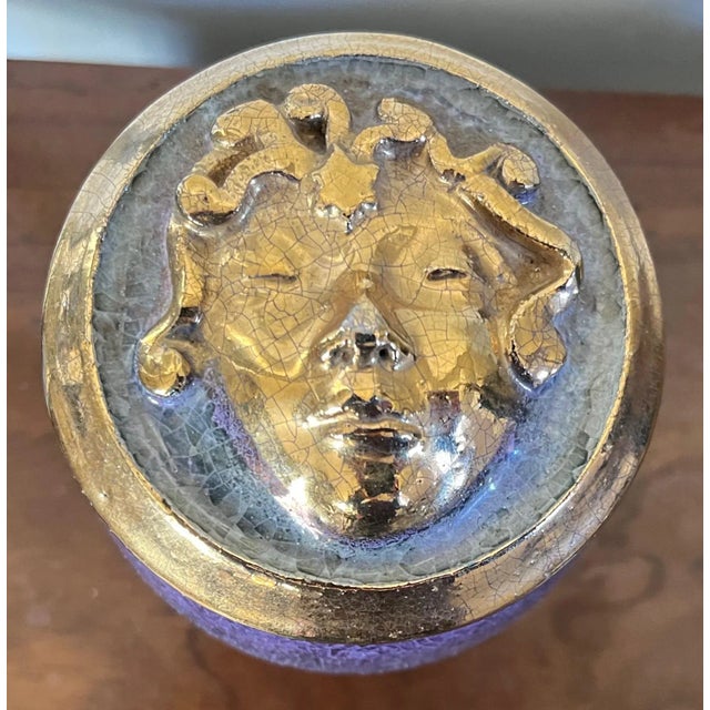 1970s Art Pottery Medusa Jar & Cover For Sale - Image 5 of 13