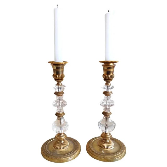Rock Crystal and Quartz Candlesticks, 1880s, Set of 2 For Sale - Image 12 of 12